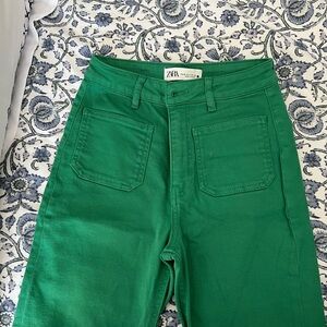 Green Zara jeans